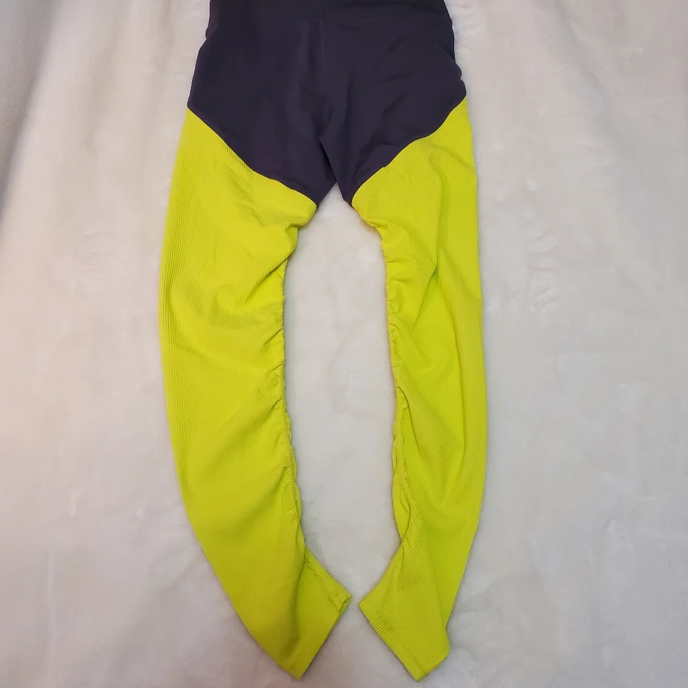 New Zyia Neon Yellow Parallel Luxe Hi-Rise 7/8 24" Size 4 - Picture 10 of 14